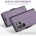thumbnail image 5 of Samsung Galaxy S23 Ultra Wallet Case with RFID Blocking, Samsung S23 Ultra Case Wallet for Women Men Card Holder  Clasp Kickstand Leather Book Folio Case for Galaxy S23 Ultra Purple, 5 of 11