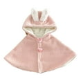 thumbnail image 4 of Zshosam Baby Fleece Hooded Poncho, Toddler Cute Cartoon Hood Cape Cloak Winter Snowsuit Outwear(Pink,12-24 Months), 4 of 9