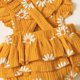 thumbnail image 4 of Gibobby Mameluco polar Ropa para niña recién nacida, conjunto de de tela crepé con estampado de margaritas, conjunto de 2 piezas para niña pequeña(Dolado, 6-9 Meses), 4 of 5