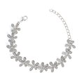 thumbnail image 4 of ziyahi Rhinestone Inlaid Bracelet Women Snow Flowers Adjustable Bangle Hand Charm Chain Jewelry Gift, 4 of 7