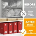 thumbnail image 2 of SpaceAid 4 Pack Sheet Organizers and Storage, Queen & King Size, Red, Fabric, 2 of 7