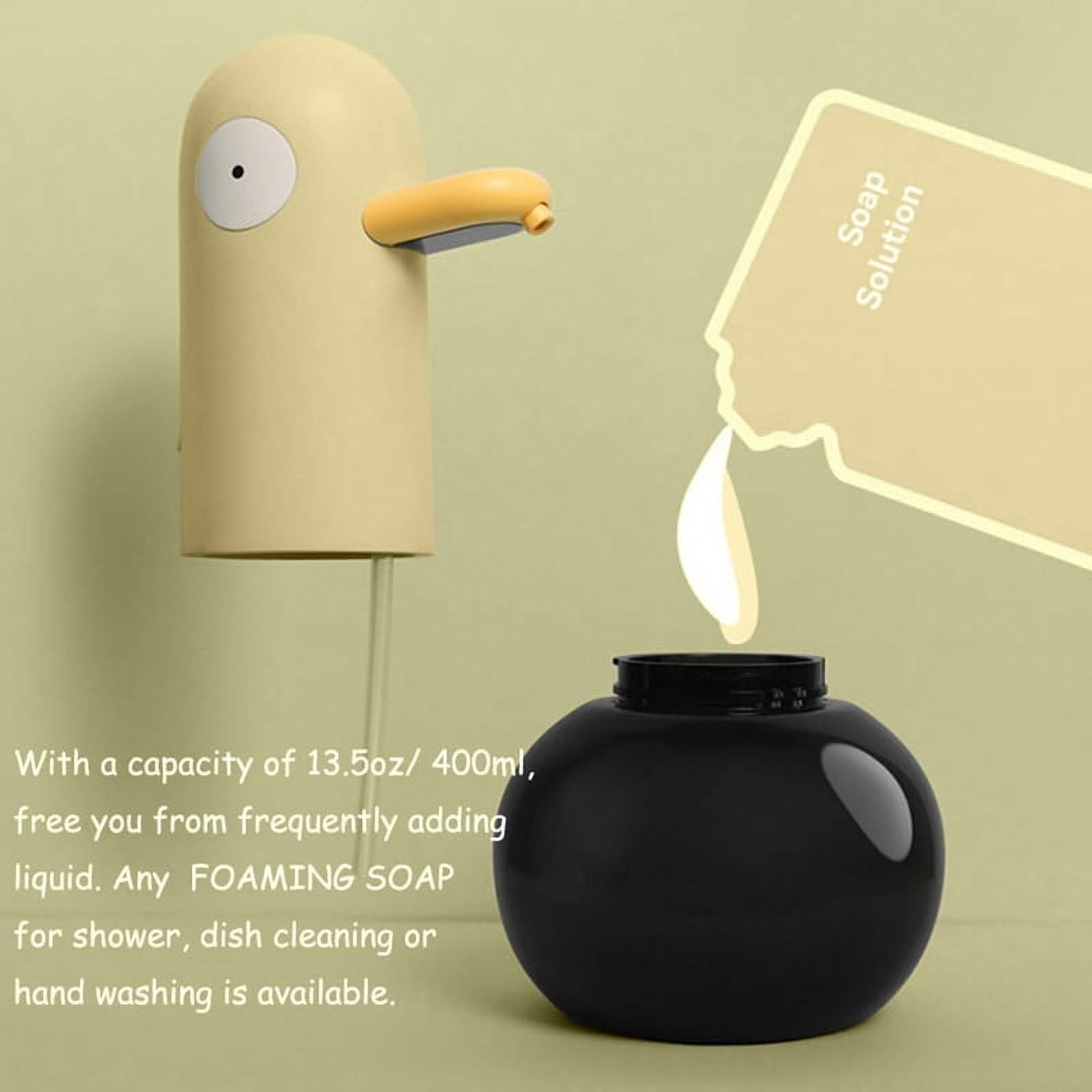 Automatic Induction Foam Soap Dispenser Contactless Duck Shape Soap Dispenser 400ml,High-Precision Sensor Soap Dispenser