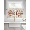 thumbnail image 2 of Half Window Curtains 24 Inches Long, Laundry Room Window Treatment Curtain Drapes, Rustic Farmhouse Washing Machine Clothes Short Curtains Tiers for Kitchen Over Sink, 27.5"x24", 2 Panels, 2 of 7