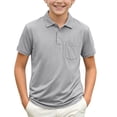 thumbnail image 1 of Odeerbi Camisas de Golf de Niños Botón de Solapa de Color Sólido Camisas de Tenis de Manga Corta Uniforme Escolar Con Bolsillo, 1 of 8