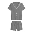 thumbnail image 4 of Miqool Pajamas Set for Women Short Sleeve Soft Sleepwear Button Down Pjs 2 Piece Lounge Sets S-XXL, 4 of 6
