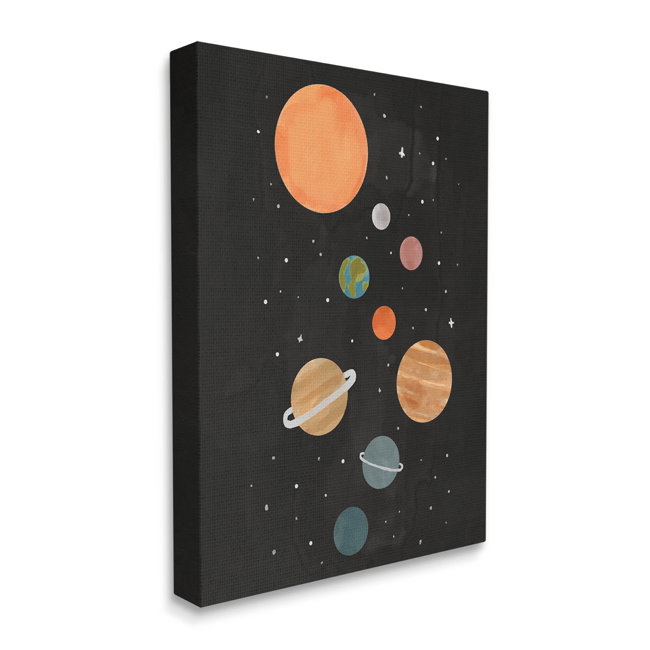 Solar System Planets Sky Art for Kids Graphic Art Gallery Wrapped Canvas Print Wall Art