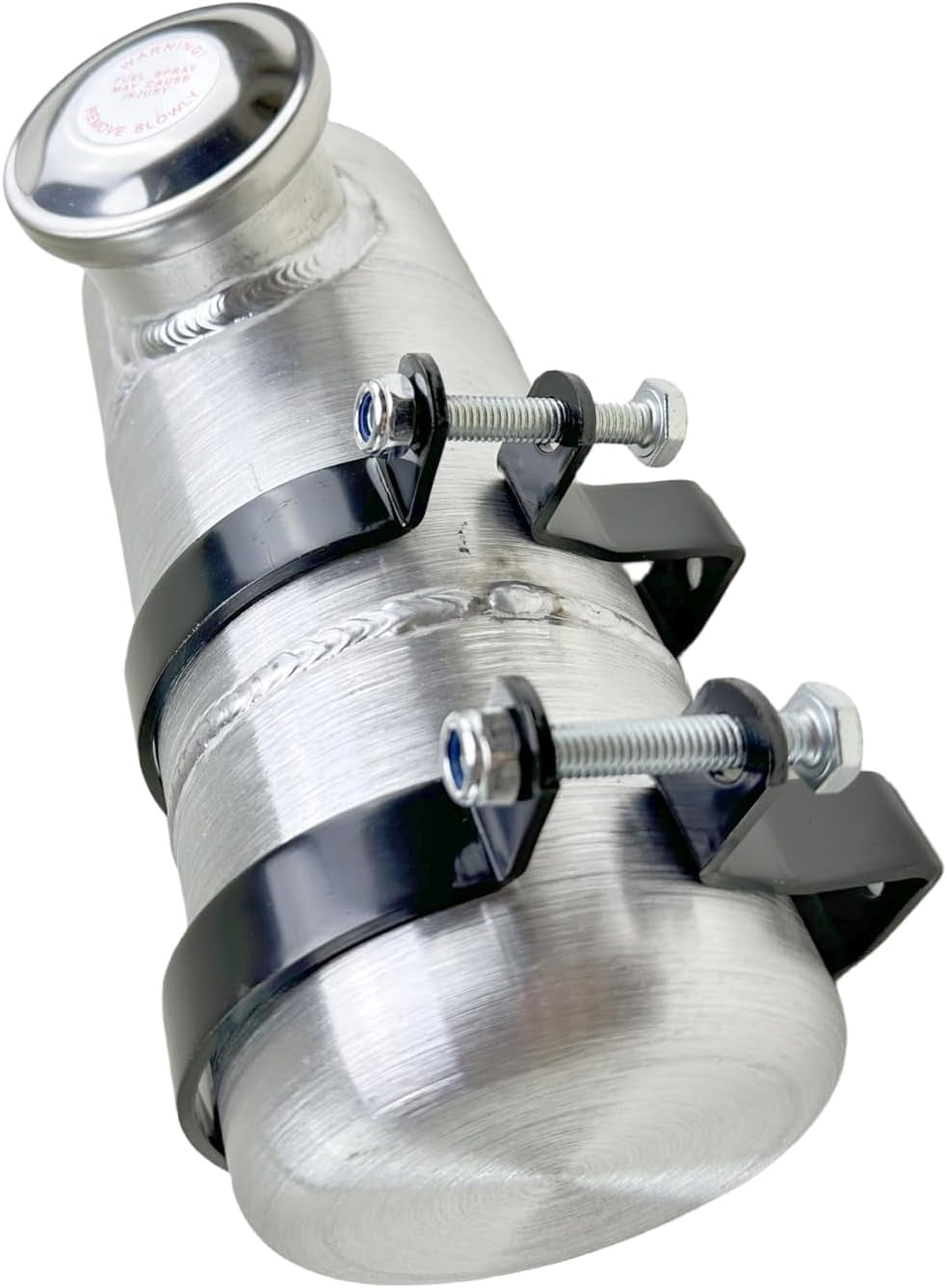 JSD 0.48 Gallon Spun Aluminum Gas Tank 4x10 With Bracket End Fill 1/4" NPT Outlet