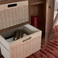 thumbnail image 2 of SAFAVIEH Landers Rustic 3 Baskets Storage Console, Brown/Natural, 2 of 15