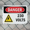 thumbnail image 4 of 230 Volts OSHA Danger Rigid Plastic Sign 18 Inch x 12 Inch - 10 Pack, 4 of 8