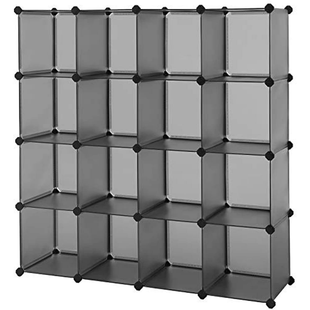 SONGMICS Cube Storage Organizer, 16-Cube Book Shelf, DIY Plastic Closet ...