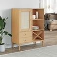 thumbnail image 1 of vidaXL Highboard SENJA Rattan Look Brown 90x40x112cm Solid Wood Pine, 1 of 5