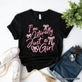 thumbnail image 6 of I'm Literally Just a Girl T-Shirt, Trendy White and Black Coquette Bow Tee for Girly Aesthetics, 6 of 8