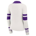 thumbnail image 3 of Women's WEAR by Erin Andrews White Minnesota Vikings Ribbed Henley Polo Sweater, 3 of 5