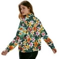 thumbnail image 3 of DISNIMO Frangipani Printed Jackets for Women Long Sleeve Sweatshirts V Neck Outwear Lightweight Sweatshirt Jacket with Pockets, L, 3 of 7