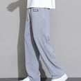 thumbnail image 5 of Afuyipoi Mens Track Pants Summer Ice Silk Draped Solid Color Casual Straight Leg Thin Breathable Quick Dry Sports Trousers Size M-4XL Gray Size L, 5 of 5