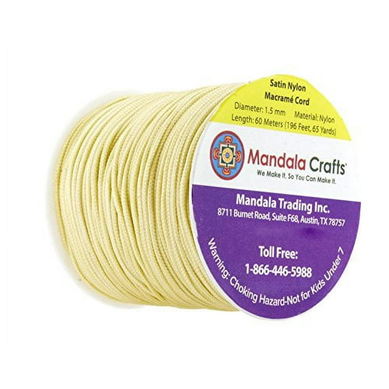 Mandala Crafts Nylon Satin Cord - 0.5mm Nylon Cord for Jewelry