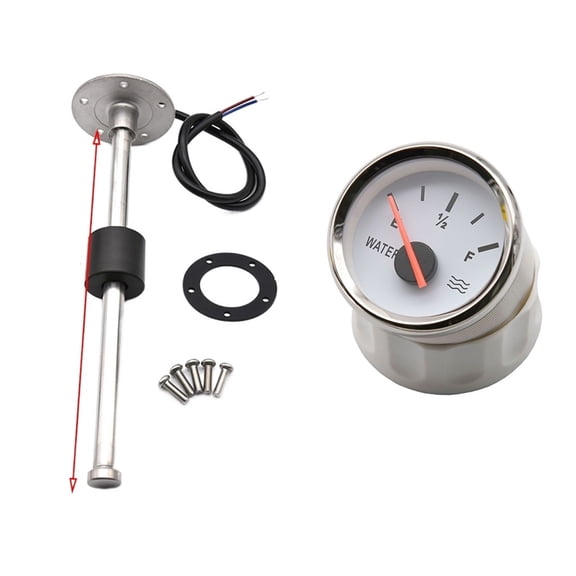 Fuel Water Level Sensor With Water Level Gauge 52mm Water Tank Indicator 0-190ohm For Boat Car 9-32V ,Suits Most Tanks