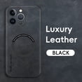 thumbnail image 6 of Allytechgroup MagSafe Compatible Phone Case for Apple iPhone 13 Pro Max, Slim Fit PU Leather TPU Back Cover Magnetic Shockproof Bumper Lightweight Retro Case Cover for iPhone 13 Pro Max, Black, 6 of 10