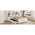 thumbnail image 5 of White Twin Storage Bed w/ Bookcase Headboard, 6 Drawers &amp; Charging Station - Wood Bedroom Furniture for Teens &amp; Adults. White, No Box Spring Needed., 5 of 14