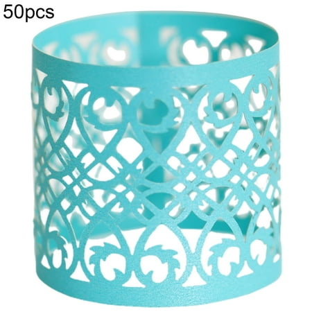 

JFY 50Pcs Napkin Ring Decorative Bendable Eco-friendly Hollow-out Design Towel Holder Home Decor