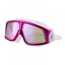 Polarized Big Large Frame Swim Goggles Anti Fog No Leaking with UV Protection and Clear Lens Wide, Advanced, Rose red