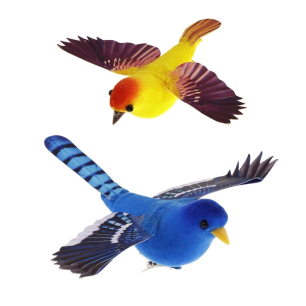 2 piezas de pájaro de espuma de simulación, adornos de gorrión, manualidades de bricolaje para accesorios Macarena Pájaros con plumas artificiales