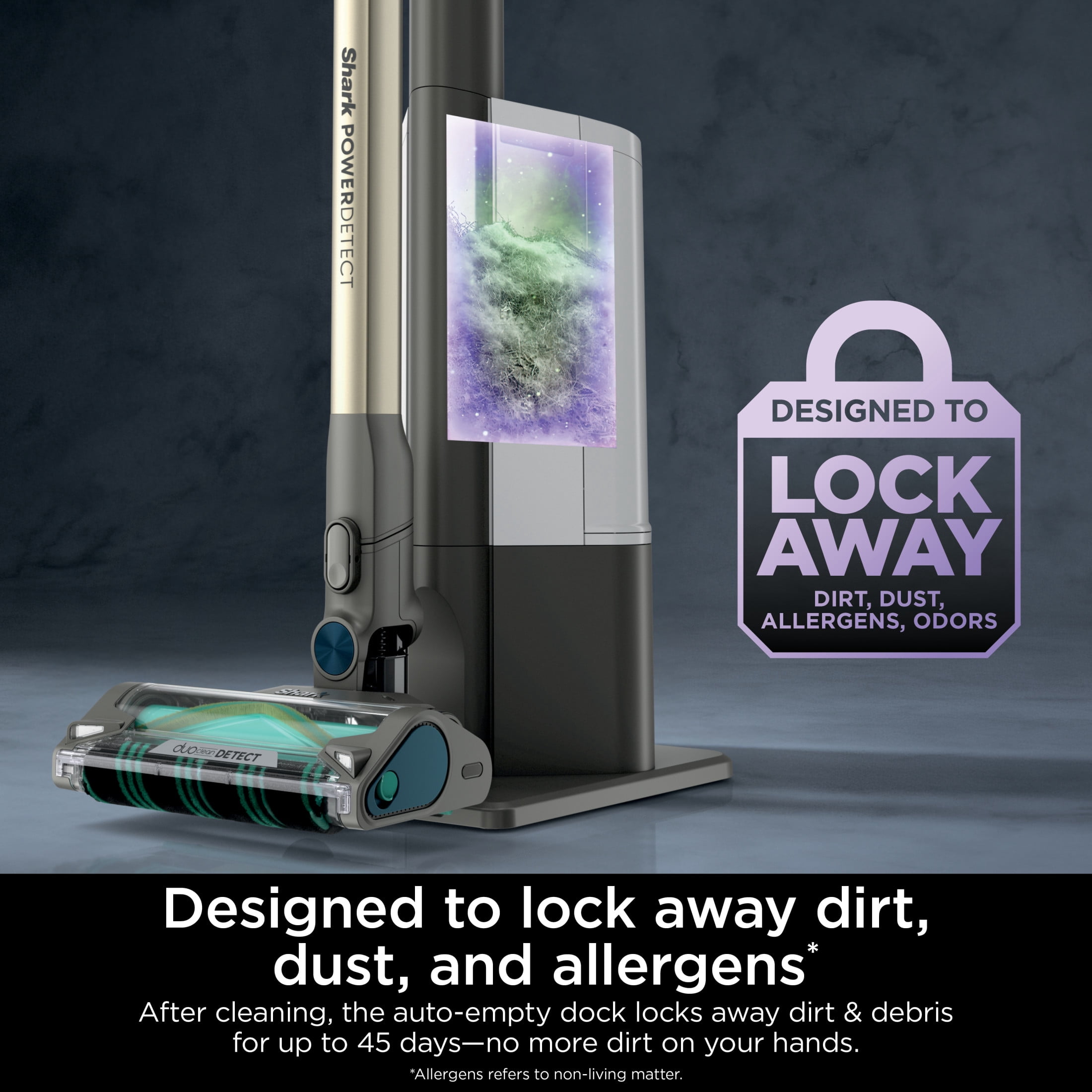 Shark PowerDetect Cordless Stick Vacuum, Carpet and Hardfloors, Auto Empty Base, DuoClean Detect Technology, Reverse Cleaning, 70-Min Run Time, IP3150 Gray