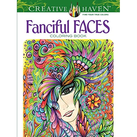 Pre-Owned Creative Haven Fanciful Faces Coloring Book (Paperback) 0486779351 9780486779355
