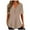 Khaki, variant on Fesfesfes Womens Shirts Women's Fashion Comfortable Casual Round Neck Color Button Blouse Womens Short Sleeve Tops XL(US:10)