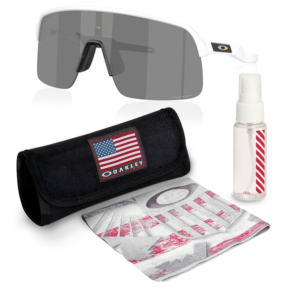 Oakley OO9463 Sutro Lite Shield Shaped Non-Polarized Sunglasses for Men - Includes Official Eyewear Kit - Matte White Frame with Prizm Black Lens