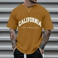 thumbnail image 2 of Krdevn Men's Half Sleeve Oversized T Shirt Letter Print Round Neck Short Sleeve,L, 2 of 4