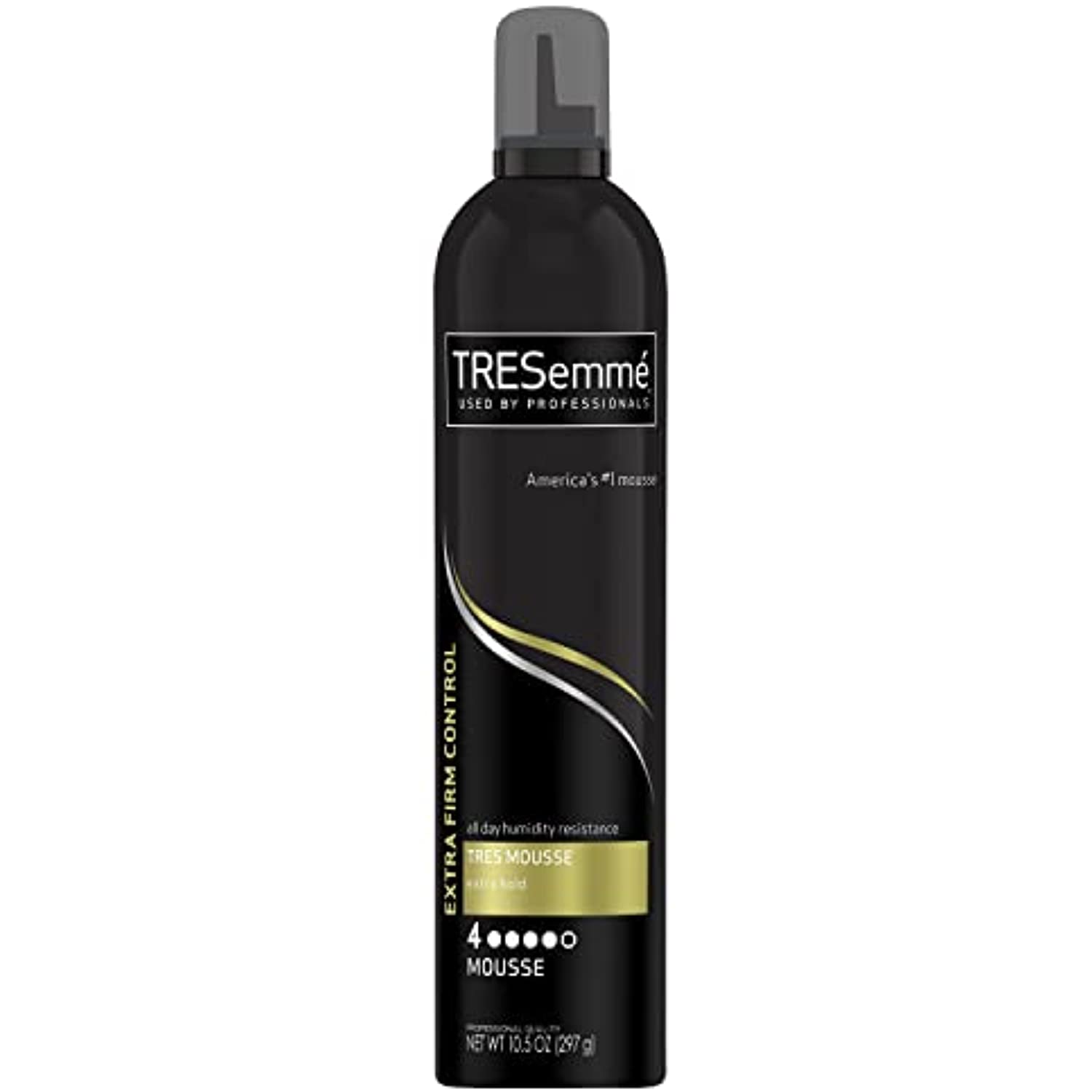 Tresemmé Tres Mousse Tres Extra Hold, Extra Firm Control Mousse, Frizz Control With Flexible Feel, Hair Styling Mousse, Styling Foam For All Hair Types, Humidity Resistant, 10.5 Oz