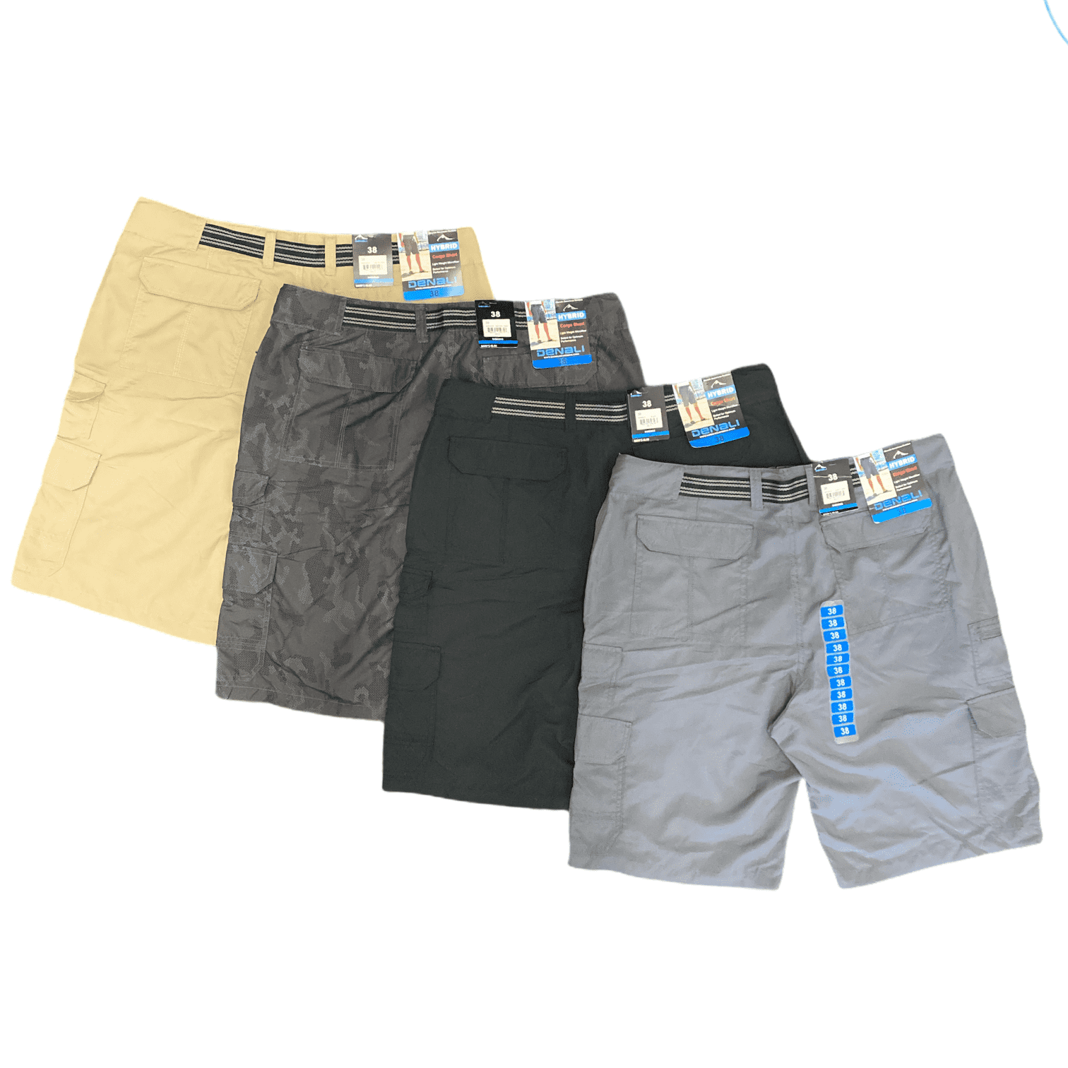 Denali Men s Lightweight Microfiber Hybrid Belted Cargo Short Dusty Grey 36 Walmart