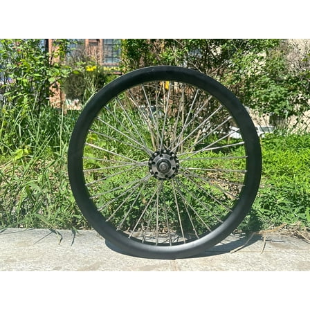20 inch Heavy Duty Bicycle Rear Wheel Rim 10 Gauge 36 Spokes, Double Wall Aluminum Alloy Cycling Wheel, 20" Bike Rear Rim 680g (Black) Disc Brake