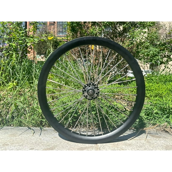 20 inch Heavy Duty Bicycle Rear Wheel Rim 10 Gauge 36 Spokes, Double Wall Aluminum Alloy Cycling Wheel, 20" Bike Rear Rim 680g (Black) Disc Brake