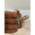 thumbnail image 5 of St Benedict flower carved wood beads Rosary, 5 of 8