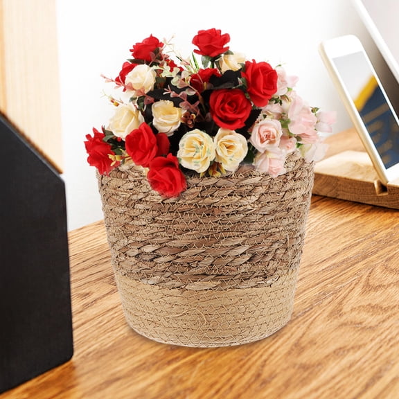 Seagrass Flower Basket Woven Plant Basket Hand Woven Seagrass Planter Storage Basket