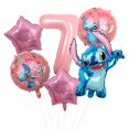 thumbnail image 3 of Nuevos suministros de decoración para fiesta de cumpleaños de Disney Lilo Stitch, globos, platos de papel Aloha, vasos, servilletas, manteles, baby shower para niños, 3 of 5