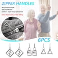 thumbnail image 1 of Zipper Pull Tab Replacement | Metal Zipper Puller Slider Extender Handle | Alloy Steel Spring | Easy Install | Repair Kit for Luggage Jackets Bags Coats | 6 Pack | Durable Glossy Finish, 1 of 9