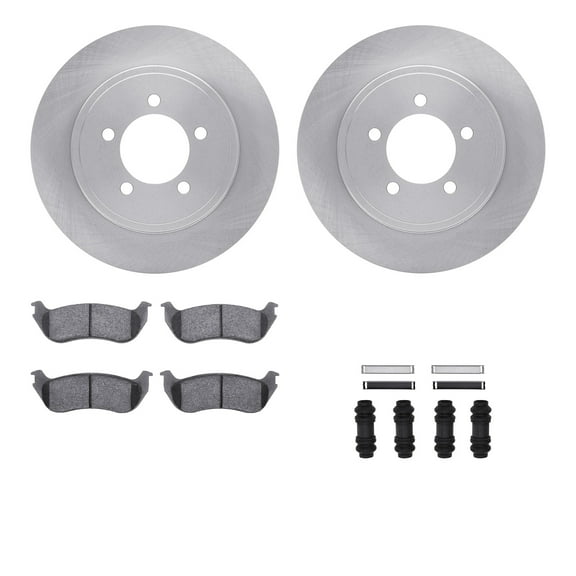 Dynamic Friction Company Rear Brake Rotors with Heavy Duty Brake Pads includes Hardware 6212-54016