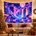 thumbnail image 3 of Cosmic Waterfalls on Floating Islands in Deep Starry Night Sky, Dreamy Surreal for Space Lovers, Ethereal Wall Art, Housewarming Gift, Tapestry Wall Hanging for Bedroom and Dorm Room, 3 of 7