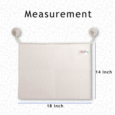 ToeZee Bath Toy Organizer Bag with Suction Cups Mesh Toys Organizer Bag Keeps All of Your Toddlers Favorite Bath Toys in One Convenient Location Bath Toys Bag Easily Sticks to The Wall