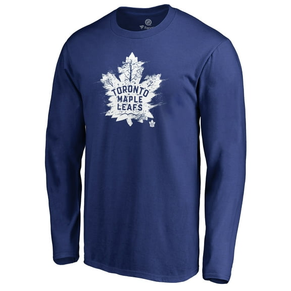 Men's Royal Toronto Maple Leafs Splatter Logo Long Sleeve T-Shirt