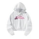 thumbnail image 3 of Sudaderas con Capucha para Mujer, Sudadera Blanca, Ropa Deportiva, Jersey con Capucha con Cordón Suave, Sudaderas Cortas para Mujer para Fiesta Diaria L, 3 of 8