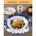 thumbnail image 3 of 15 Inch Round Placemats Set of 6, Navy Blue Christmas Non Slip Heat Insulation PP Table Mats, Xmas Elk Tree Snowflake Forest Washable Place Mats for Kitchen Dining Party Table Decor, 3 of 7