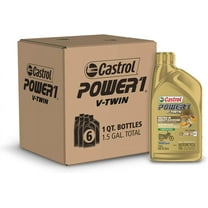 Castrol Power1 V-Twin Full Synthetic Motorcycle Oil, 1 Quart, Pack of 6 1 Quart - 6 Pack Motorcycle Oil