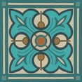 thumbnail image 2 of Vess, June Erica 26x26 Black Ornate Wood Framed with Double Matting Museum Art Print Titled - Piazza Tile in Blue II, 2 of 4