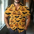 thumbnail image 6 of JGNGSHN Halloween Gifts for Men Short Sleeve Button Up Hawaiian Holiday Beach Shirts Colorful Funny Skull Printed Tees, 6 of 8