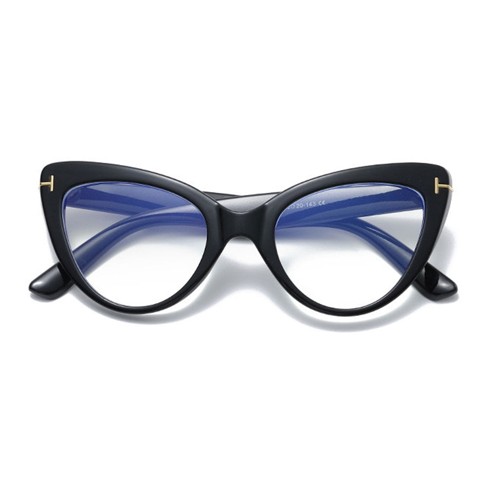 4 Pairs of Fashion Black Thick Oversized Cat Eye Reading Glasses for Women, Classic Anti-blue Light Readers Presbyopic Glasses +2.00