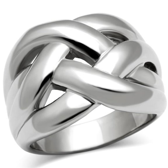 Women High Polished Stainless Steel Ring with No Stone in No Stone - Size 5